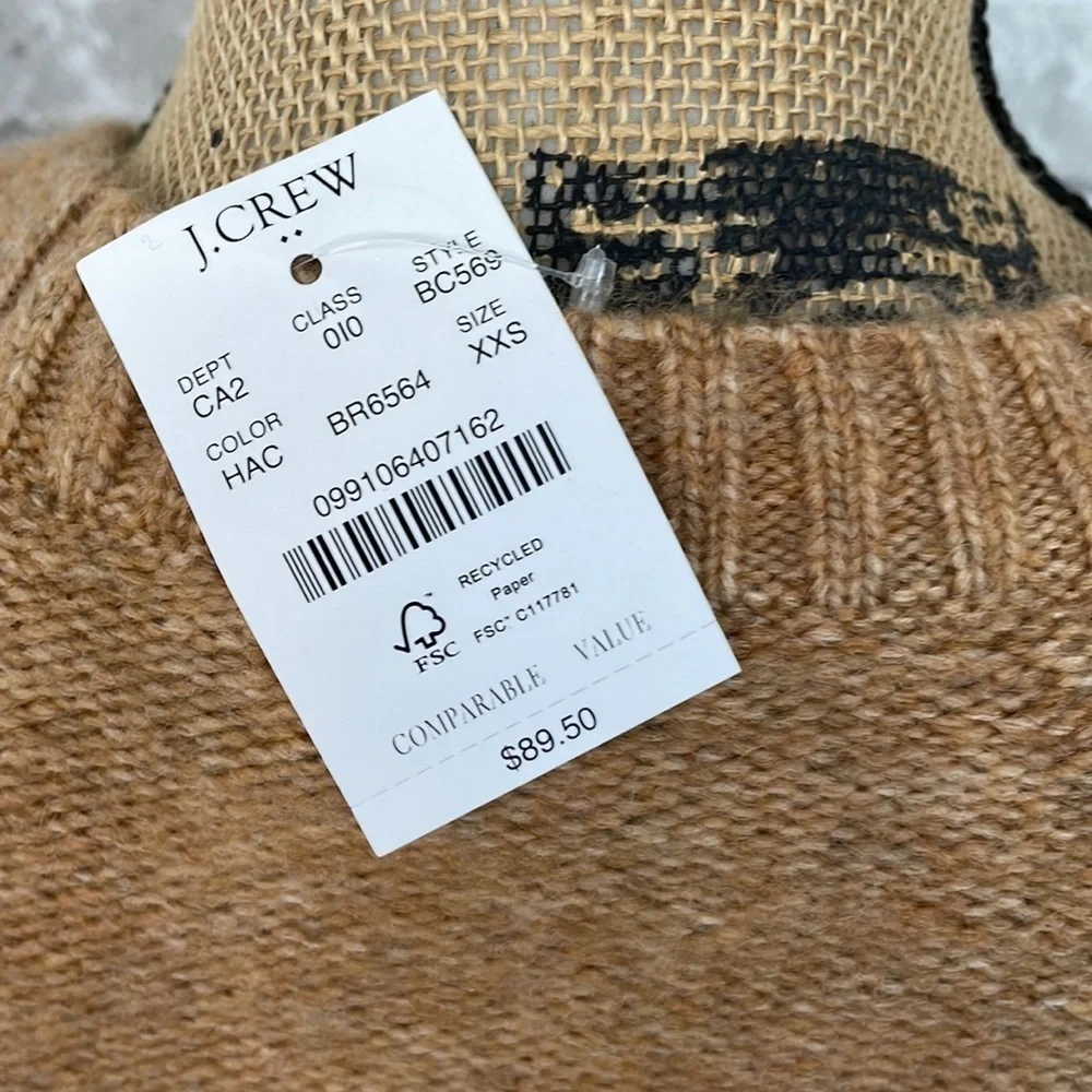 J.Crew Honeycomb balloon-sleeve sweater